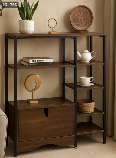 ستاند خشبي مع خزانة