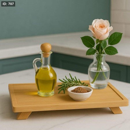 طبلية خشب بمبو مستطيل طبلية ومضيفة بنفس الوقت 1 / 7